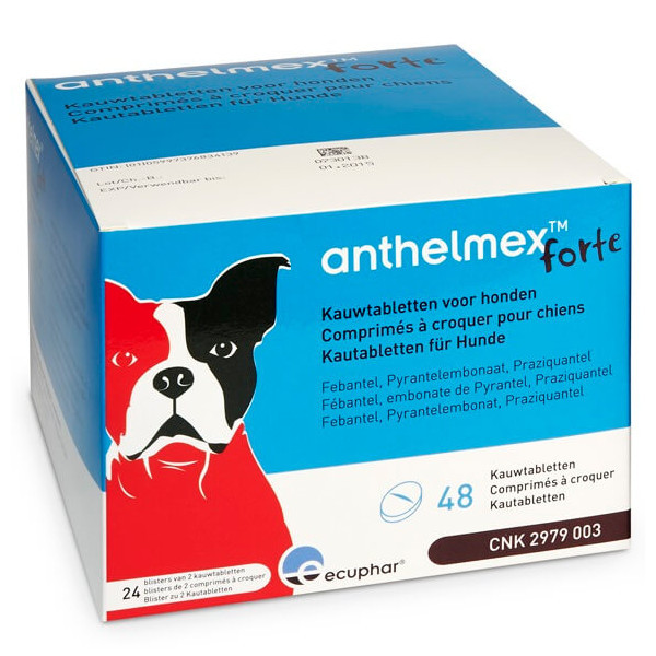 Anthelmex Forte Kauwtabletten voor honden 2 tabletten