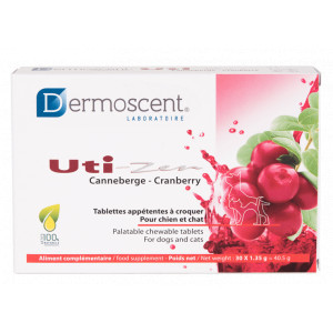 Dermoscent Uti-Zen Cranberry Tabletten voor hond en kat 3 x 30 tabletten