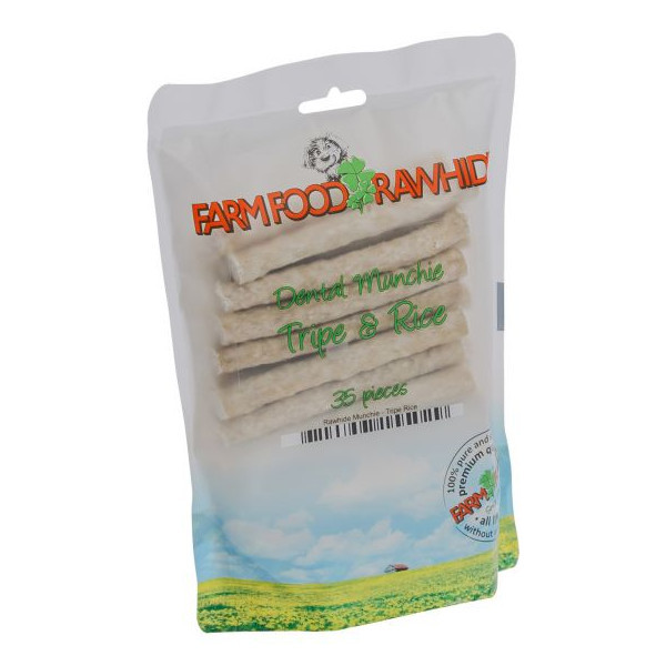 Farm Food Rawhide Dental Munchie met pens en rijst - 35 stuks 5 Zakken