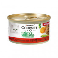 Gourmet Nature&apos;s Creations met rund nat kattenvoer 85g 48 x 85 g