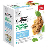 Gourmet Nature&apos;s Creations Mini Filets met zeevis natvoer kat (8x 85 g) 6 trays (48 x 85 g)