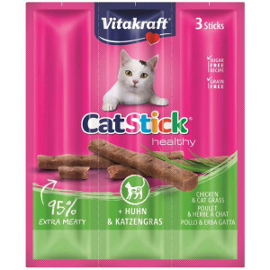 Vitakraft Catstick Healthy met kip & kattengras kattensnack 10 x 3 sticks