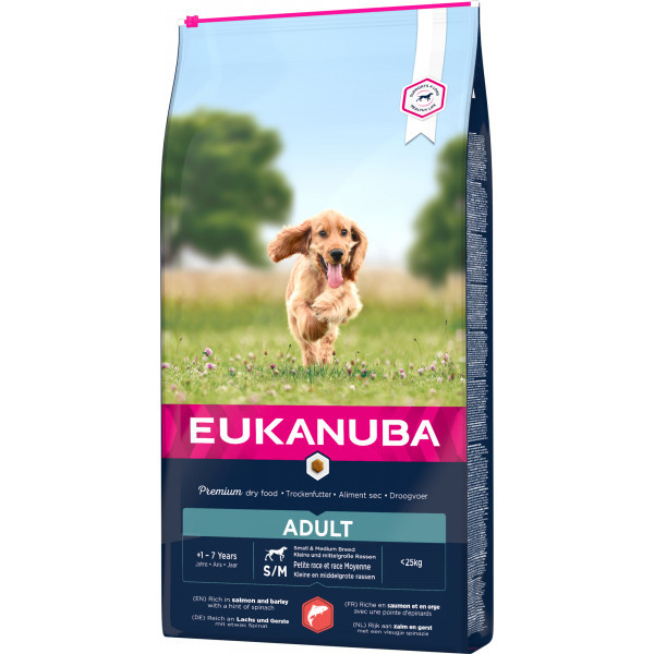 Eukanuba Adult Small Medium met zalm & gerst hondenvoer 12 kg