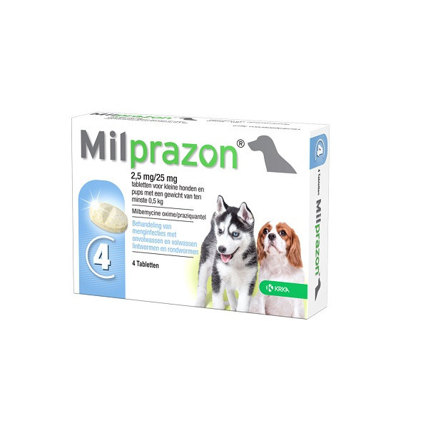 Milprazon Ontwormingsmiddel hond en puppy (0,5 - 5 kg) 2 x 4 tabletten