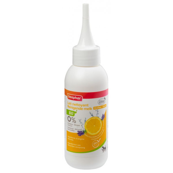 Beaphar Bio reinigende melk voor oren hond en kat 2 x 100 ml