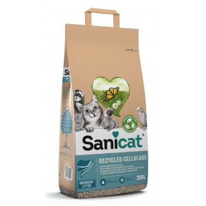 Sanicat Recycled Cellulose kattenbakvulling 2 x 20 liter