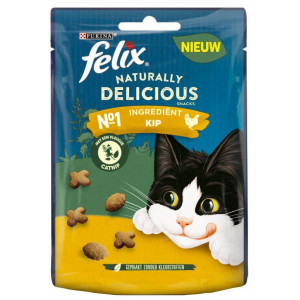 Felix Naturally Delicious met kip en vleugje kattenkruid snacks 3 x 180 g