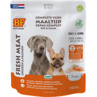 BF Petfood Vleesvoeding kip met zalm hondenvoer (portieverpakkingen) 2 x 630 g