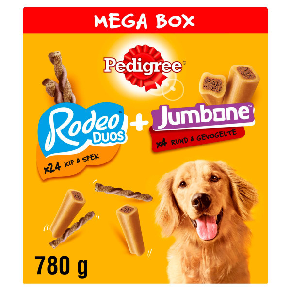 Pedigree Megabox Rodeo Duos & Jumbone hondensnacks 2 verpakkingen