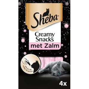 Sheba Creamy Snacks met zalm kattensnack (4 st) Per 2