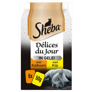 Sheba Délices du Jour met kip/kalkoen in gelei kattenvoer (6 x 50 g) 6 x 50 g