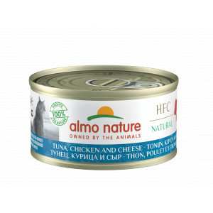 Almo Nature HFC Natural tonijn en kip met kaas natvoer kat (70 g) 6 x 70 g