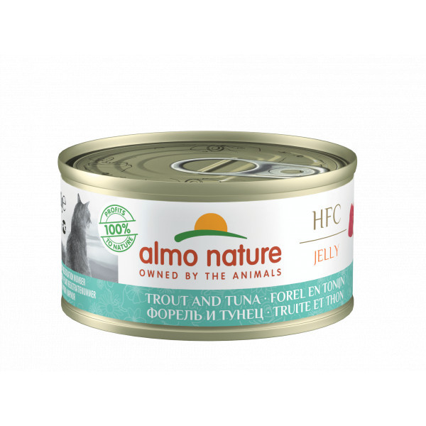 Almo Nature HFC Jelly forel en tonijn natvoer kat (70 g) 6 x 70 g