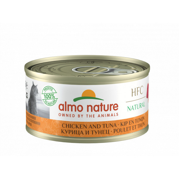 Almo Nature HFC Natural kip en tonijn natvoer kat (70 g) 18 x 70 g