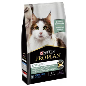 Pro Plan LiveClear Sterilised Senior 7+ met kalkoen kattenvoer 1,4 kg