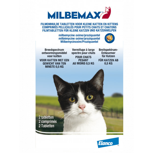 Milbemax ontwormingstabletten kleine katten en kittens 4 tabletten