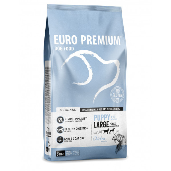 Euro Premium Puppy Large Chicken & Rice hondenvoer 12 kg