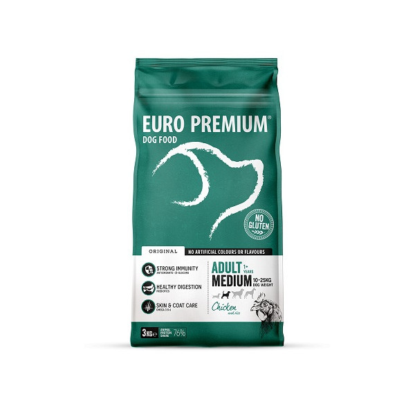 Euro Premium Adult Medium Chicken & Rice hondenvoer 2 x 12 kg