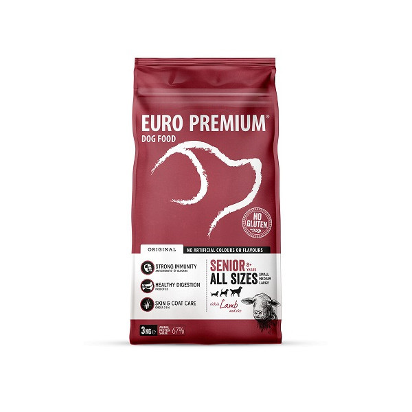 Euro Premium Senior 8+ Lamb & Rice hondenvoer 2 x 3 kg