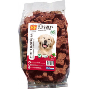 BF Petfood 3 in 1 Biscuits hondenkoekjes (cranberry) Cranberrysmaak