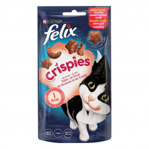 Felix Crispies met zalm- & forelsmaak kattensnacks 4 x 45 g