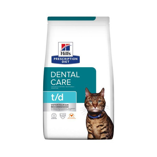 Hill&apos;s Prescription Diet T/D Dental Care kattenvoer met kip 3 x 3 kg