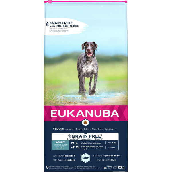 Eukanuba Adult L/XL graanvrij zeevis hondenvoer 2 x 3 kg