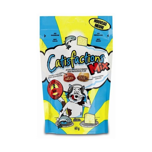 Catisfactions Mix met zalm en kaas kattensnoep 6 x 60 g