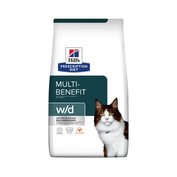 Hill&apos;s Prescription Diet W/D Multi-Benefit kattenvoer met kip 2 x 3 kg