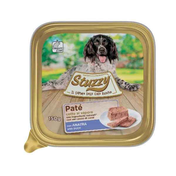 Stuzzy Paté met eend hondenvoer 150 gr. 1 tray (22 x 150 g)