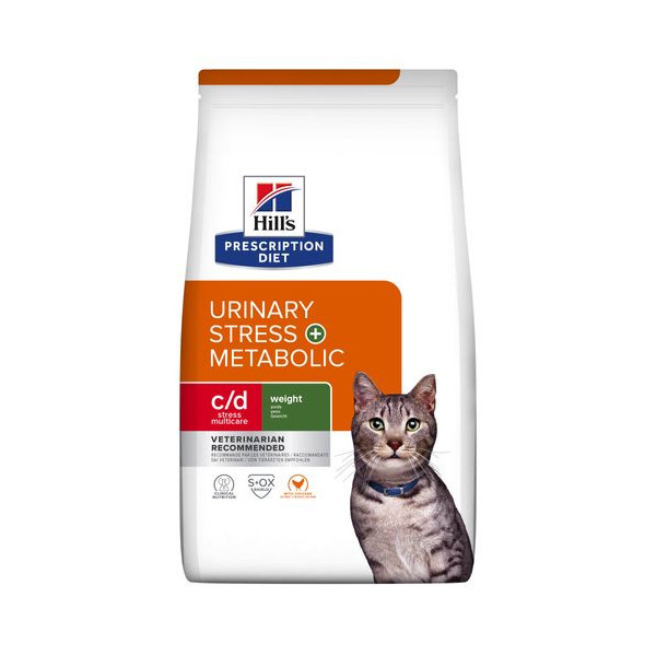 Hill&apos;s Prescription Diet C/D Multicare Stress Urinary + Metabolic kattenvoer met kip 8 kg