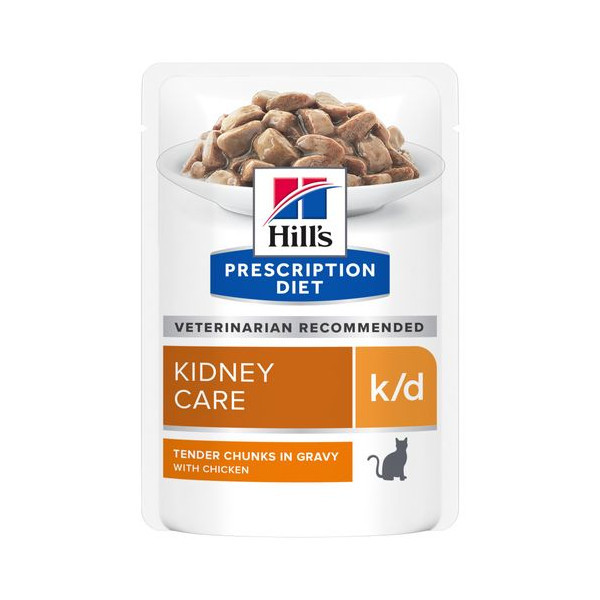 Hill&apos;s Prescription Diet K/D Kidney Care nat kattenvoer met kip maaltijdzakje multipack 1 doos (12 x 85 g)