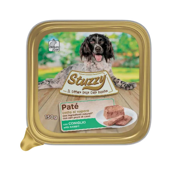 Stuzzy Paté met konijn hondenvoer 150 gr. 1 tray (22 x 150 g)