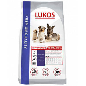 Lukos Puppy & Junior Medium/Large - premium hondenvoer 1 kg