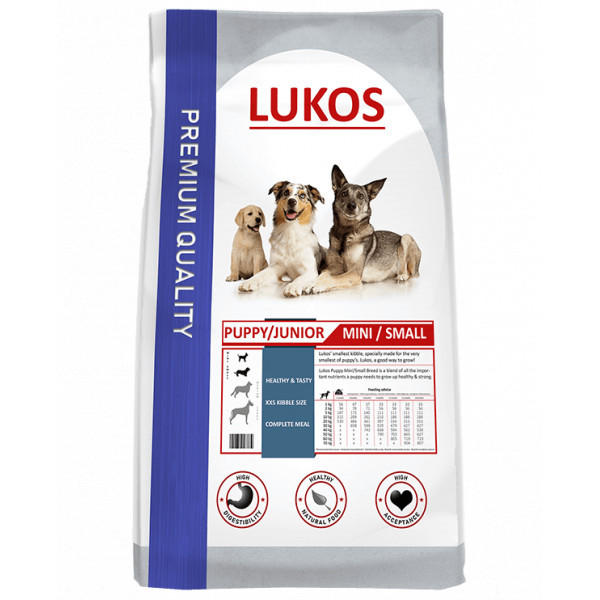 Lukos Puppy & Junior Mini/Small - premium hondenvoer 2 x 4 kg