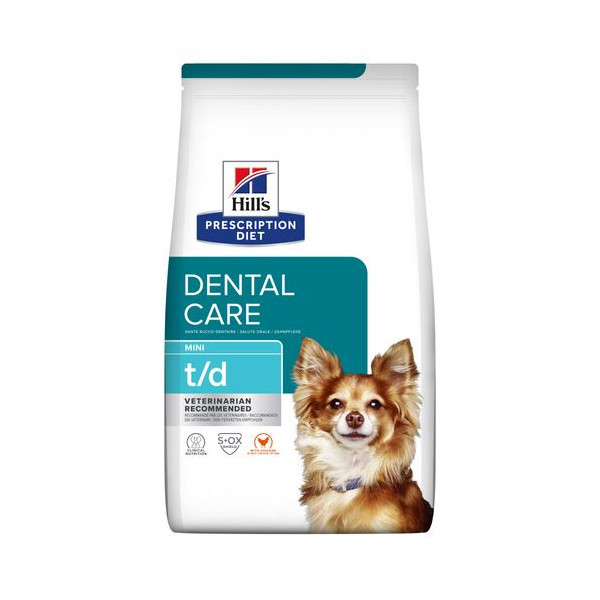 Hill&apos;s Prescription Diet T/D Mini Dental Care hondenvoer met kip 2 x 3 kg