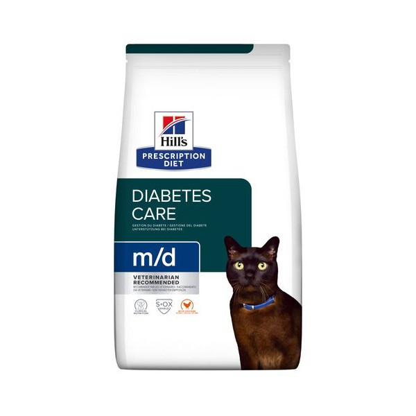 Hill&apos;s Prescription Diet M/D Diabetes Care kattenvoer met kip 3 x 3 kg