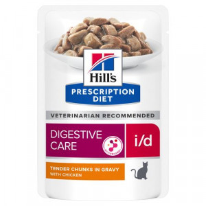 Hill&apos;s Prescription Diet I/D Digestive Care natvoer kat met kip maaltijdzakje multipack 8 dozen (96 x 85 g)