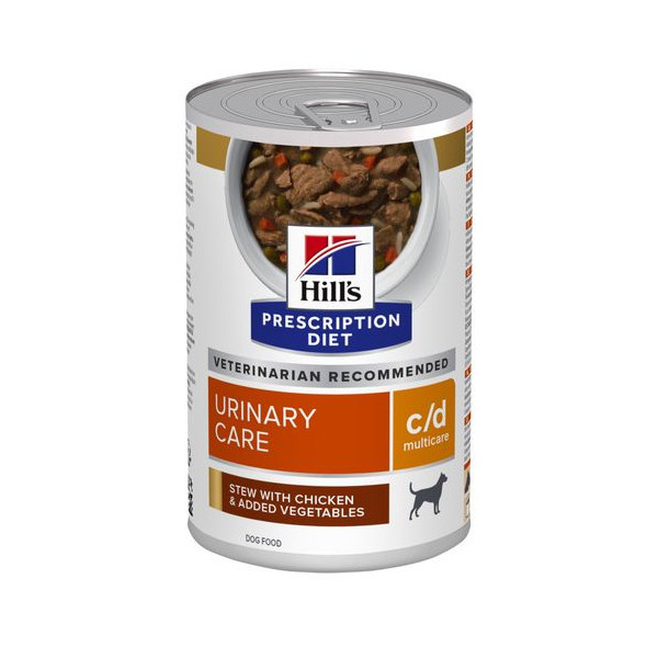 Hill&apos;s Prescription Diet C/D Multicare Urinary Care stoofpotje voor hond met kip & groenten blik 1 tray (12 x 354 g)