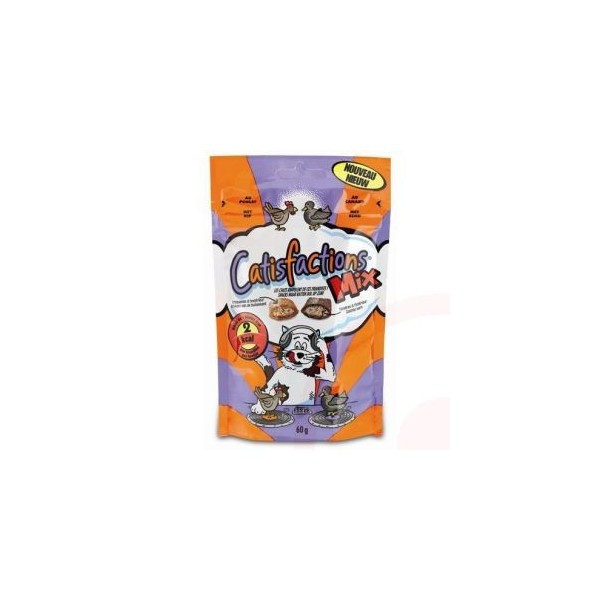 Catisfactions Mix met kip en met eend kattensnoep 12 x 60 g