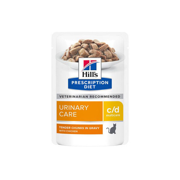 Hill&apos;s Prescription Diet C/D Multicare Urinary nat kattenvoer met zalm maaltijdzakje multipack 8 x (12 x 85 g)