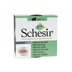 Schesir tonijn met zeewier (jelly) natvoer kat (blikjes 85 g) 1 tray (14 x 85 g)