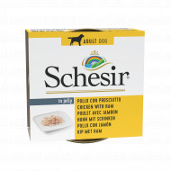 Schesir kip met ham nat hondenvoer 4 trays (40 x 150 g)