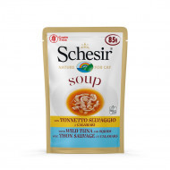 Schesir Cat Soup met wilde tonijn & inktvis natvoer kat (zakjes 85 g) 2 dozen (40 x 85 g)