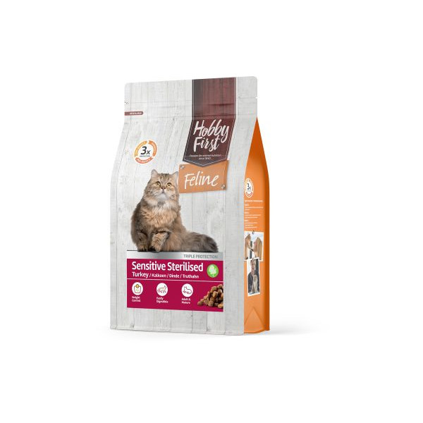 HobbyFirst Feline Sensitive Sterilised met kalkoen kattenvoer 4,5 kg