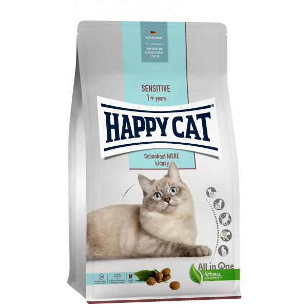 Happy Cat Adult Sensitive Schonkost Niere (nierdieet) kattenvoer 2 x 1,3 kg