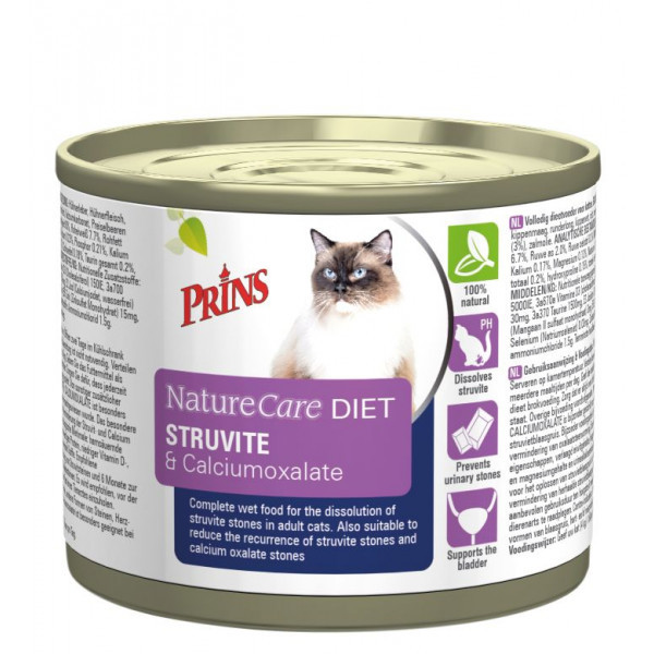 Prins NatureCare Diet Struvite & Calciumoxalate natvoer kat 1 tray (6 x 200 g)