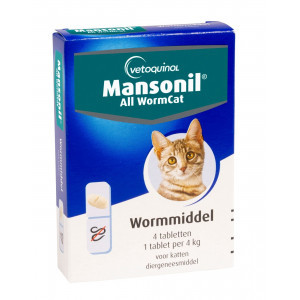 Mansonil All Worm Cat voor de kat 4 tabletten