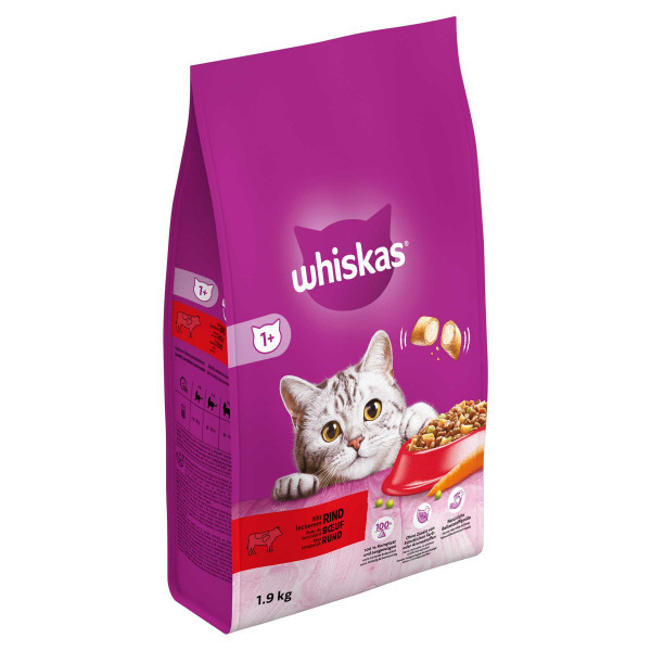 Whiskas Adult 1+ met rund kattenvoer 3,8 kg