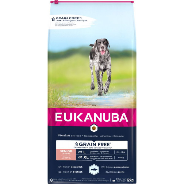 Eukanuba Senior Large met oceaanvis graanvrij hondenvoer 2 x 12 kg